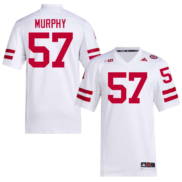 Men #57 Ashton Murphy Nebraska Cornhuskers College Football Jerseys Stitched Sale-White